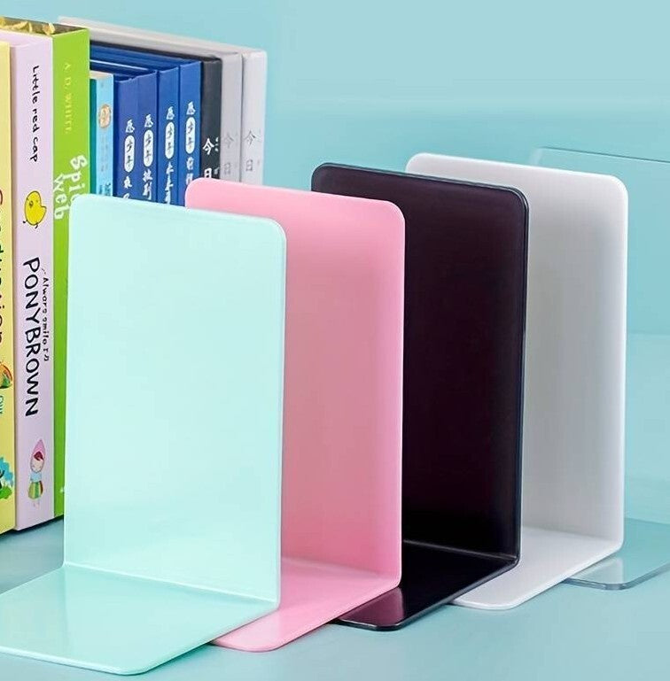 Pair of Plastic Bookend Anti Slip Book End Stand Support Office School Home