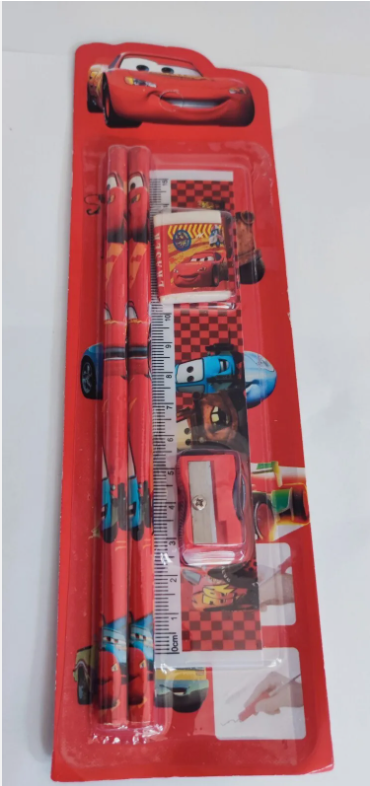 DISNEY 5PCS SET STATIONERY RULER SHARPENER PENCIL ERASER SET FOR KIDS