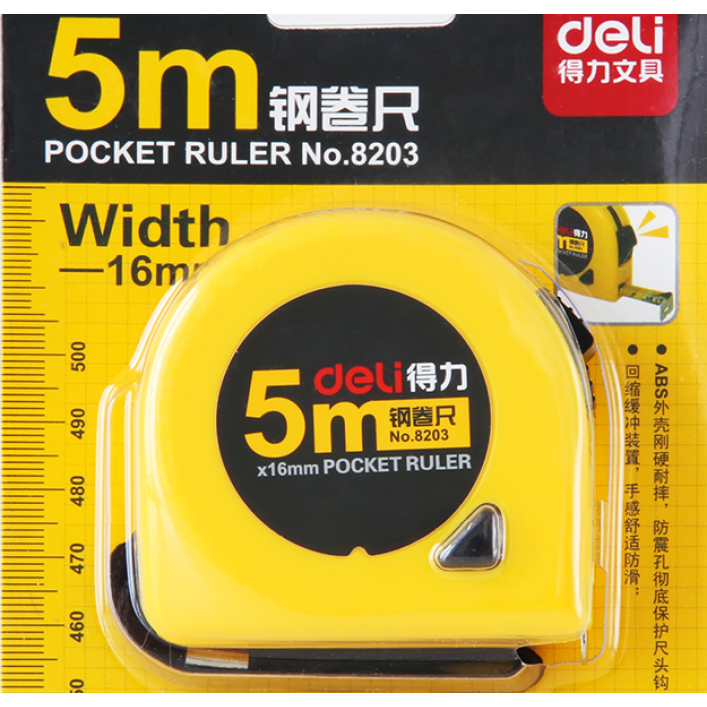 Deli Tape Measures 3m / 5m  Auto Lock Retractable Pocket Tool Metric Rule