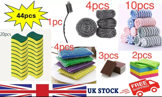 Washing up Sponge Scourer Kitchen Cleaning Sets With Multi-Purpose Sponges 44pcs