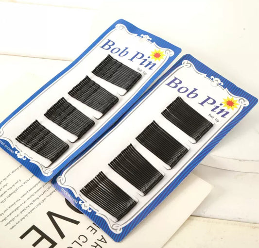 Hair Pins Black Waved Pins Bobby Pin Clips Grips Slides 60 Pieces