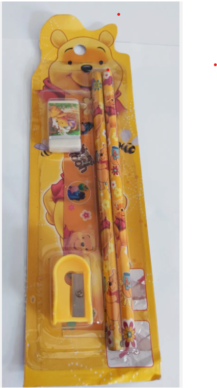 DISNEY 5PCS SET STATIONERY RULER SHARPENER PENCIL ERASER SET FOR KIDS