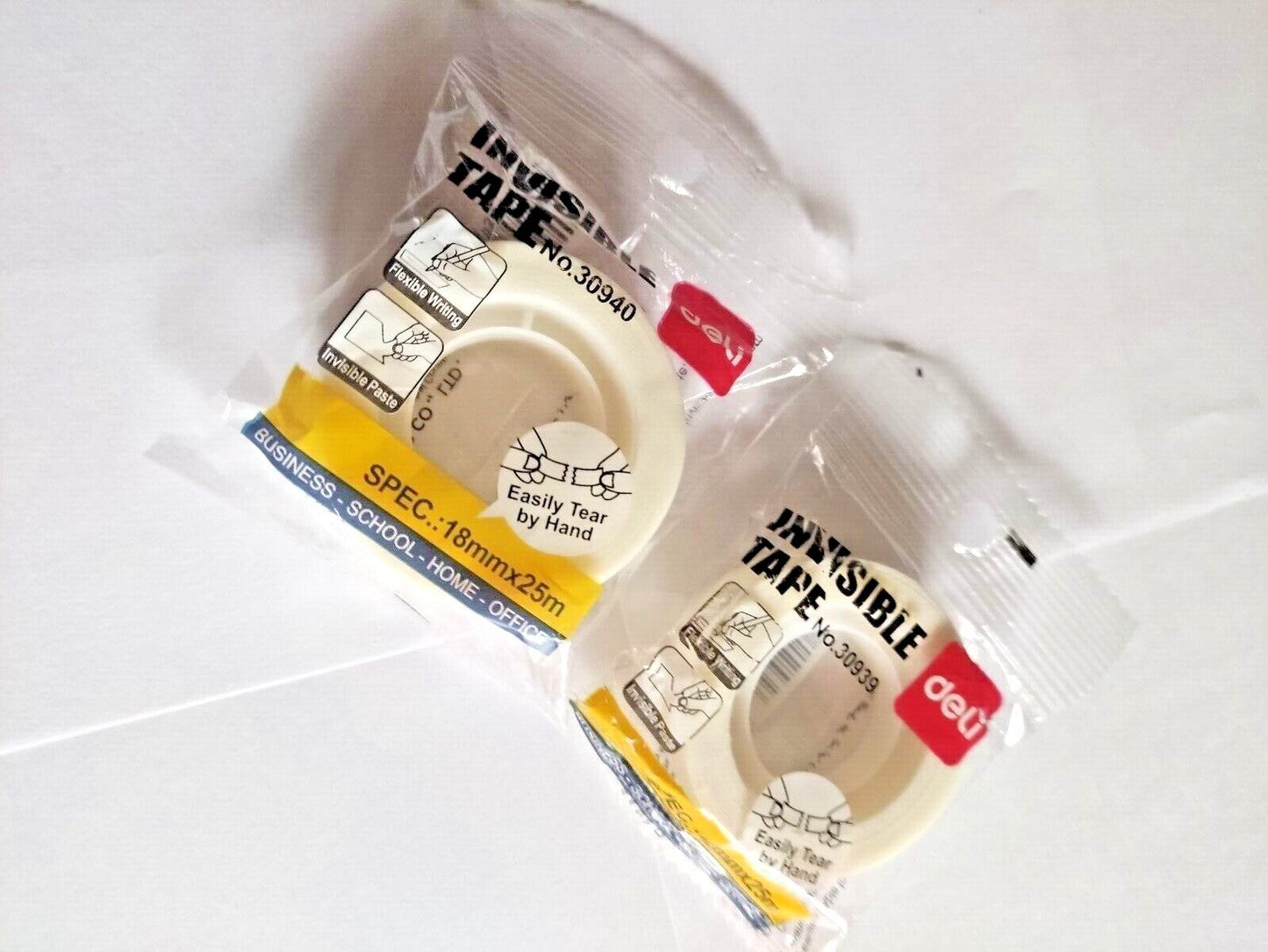 Deli Invisible Sellotape Easy Tear Original Packaging  18mm X 25m Brand New