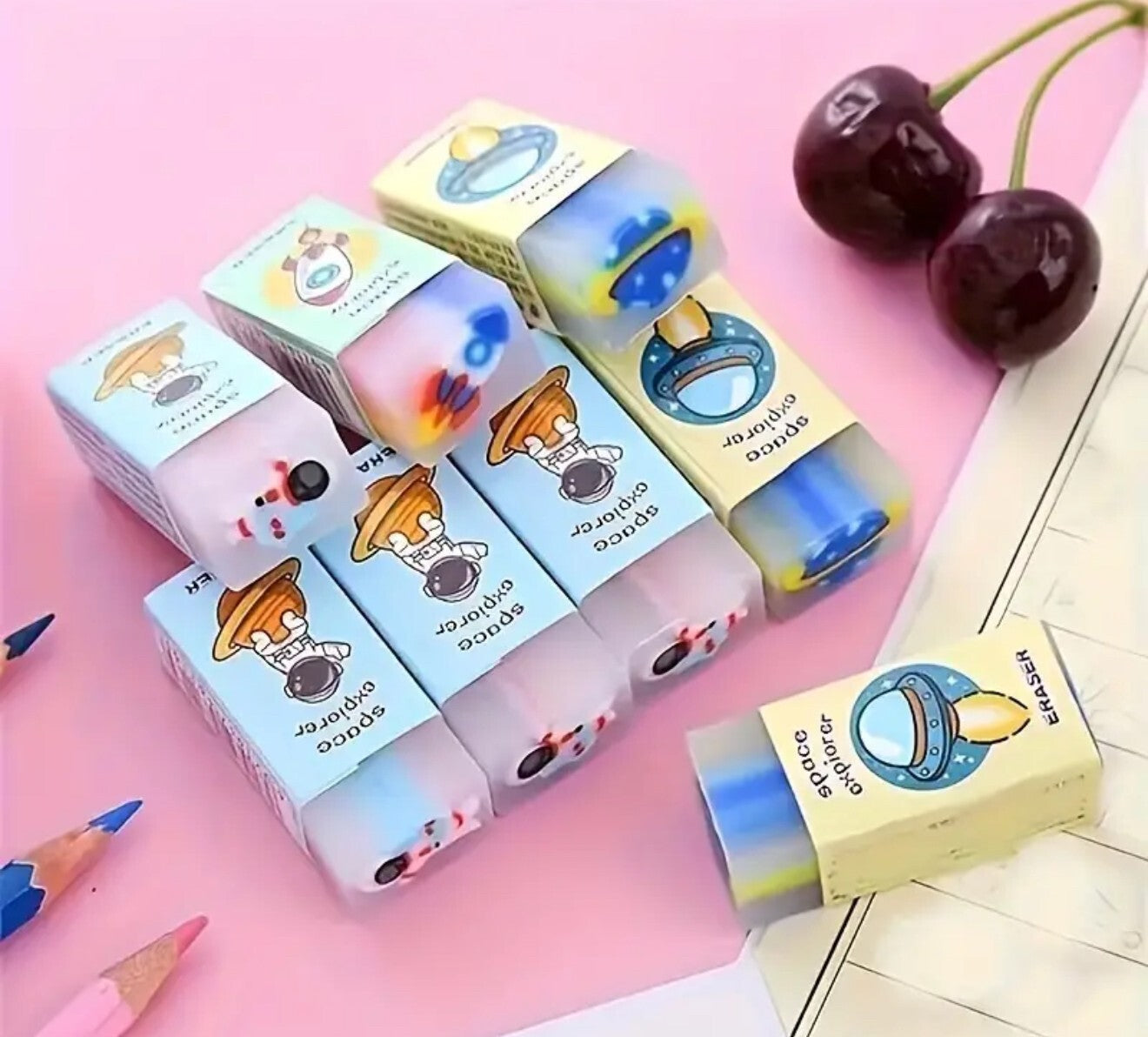 Erasers  Rubber Plastic for School Gift Party Bag Stocking Fillers 3 Pieces