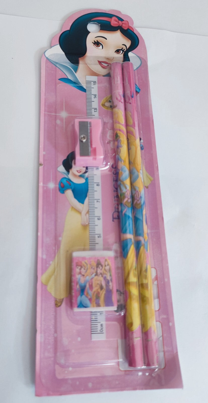 DISNEY 5PCS SET STATIONERY RULER SHARPENER PENCIL ERASER SET FOR KIDS SCHOOL NEW
