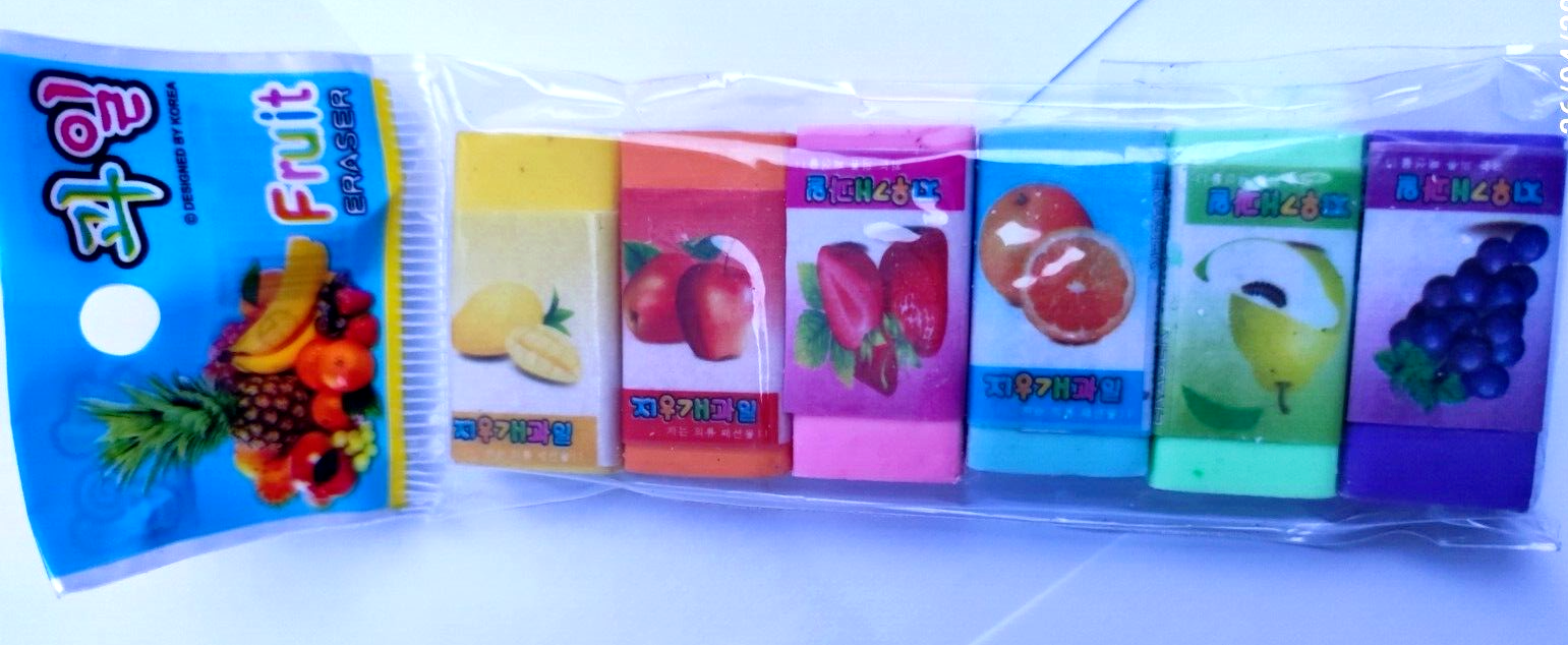 6 Mini Pieces of Rubber Pencil Erasers for Children School Home Office Drawing