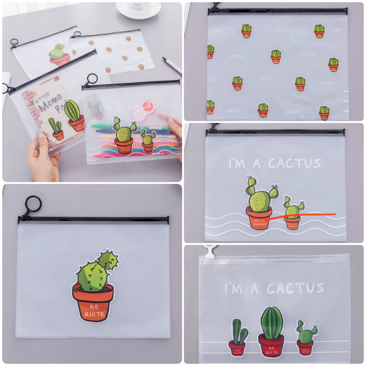 Pencil Case for  Girls Boys Children  Large  Cactus School Pencil Cases