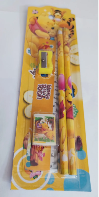 DISNEY 5PCS SET STATIONERY RULER SHARPENER PENCIL ERASER SET FOR KIDS