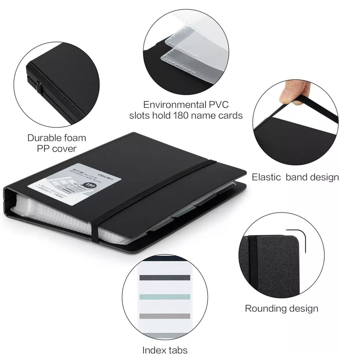 Deli Business Name Card Book Booklet Wallet Holder 180 cards Organiser Folder