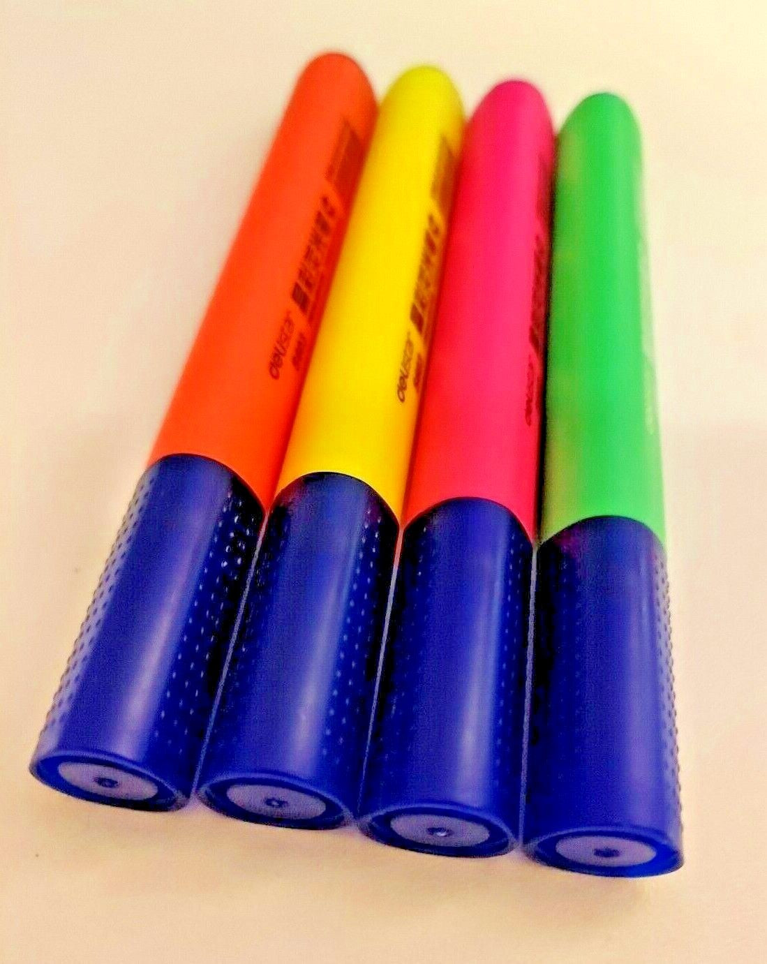 HIGHLIGHTER PENS MARKER ASSORTED BRIGHT COLOURS FOR SCHOOL OFFICE 4PCS