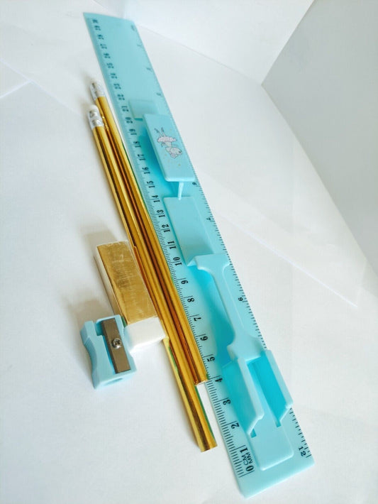30CM RULER SET FOR SCHOOL RULER SHARPENER PENCIL ERASER 5 PCS