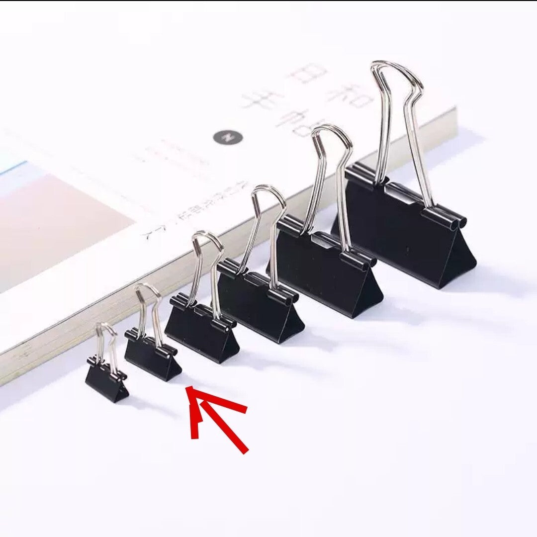 24x Mini Bulldog Clips Foldback 19mm Metal Binder paper Grip Assorted Brand New