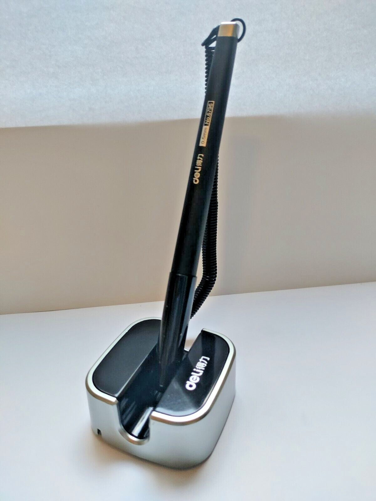 Reception Pen Desk Set On Chain With Stand- Black Counter Pen New