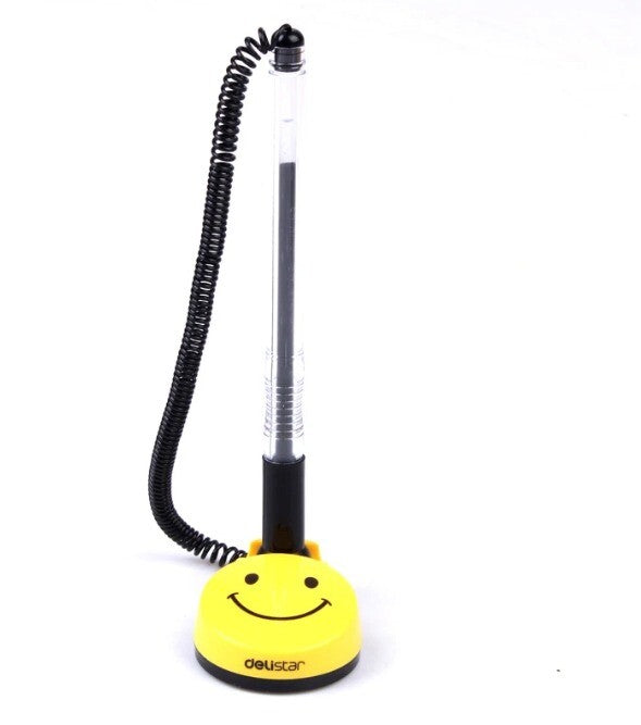 Reception Pen Desk Set On Chain With Stand- Black Counter Pen Brand New