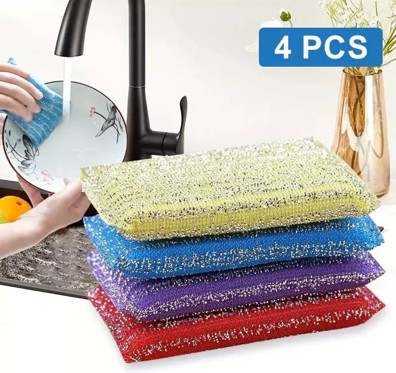 Sponge Scourers Dish Pads Kitchen Cleaning Washing Up Scouring Pack 44Pcs