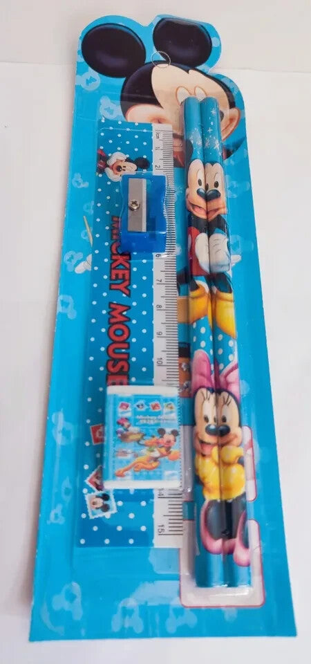 DISNEY 5PCS SET STATIONERY RULER SHARPENER PENCIL ERASER SET FOR KIDS