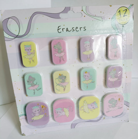 Erasers Set – Cute Rubber Erasers for Kids School Home Office Gift