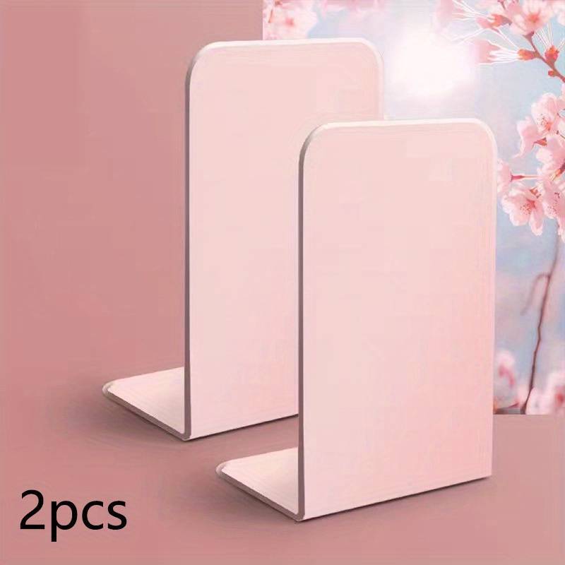 Pair of Plastic Bookend Anti Slip Book End Stand Support Office School Home