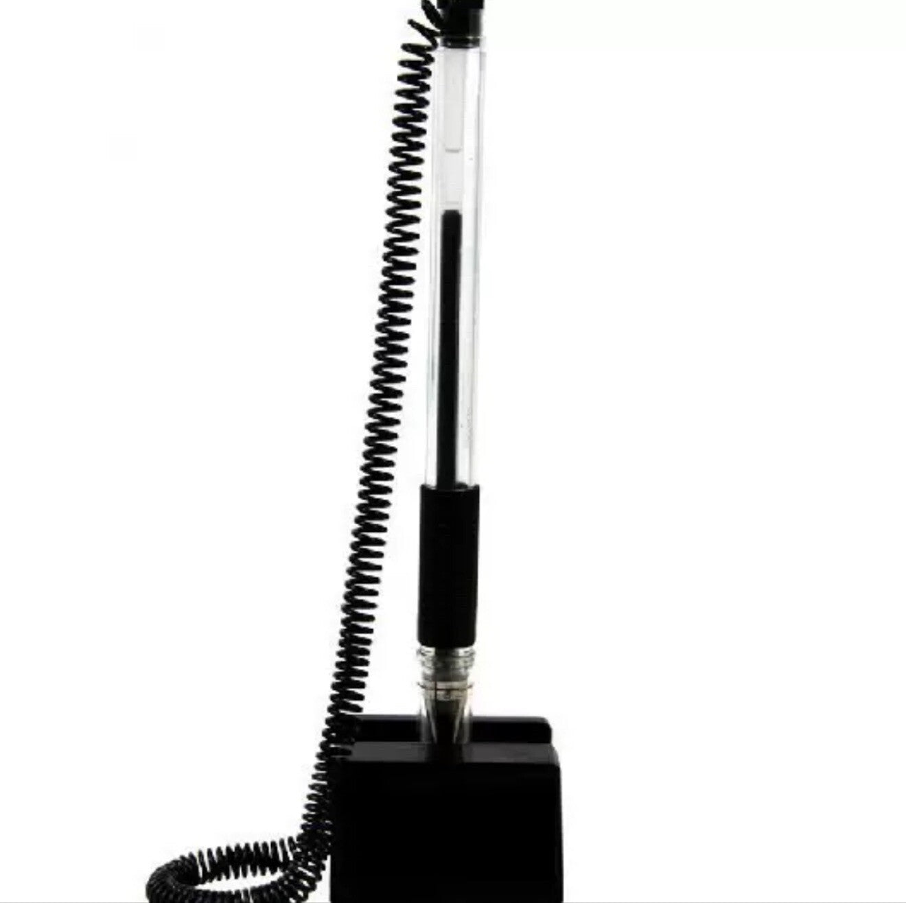 Reception Pen Desk Set On Chain With Stand- Black Counter Pen