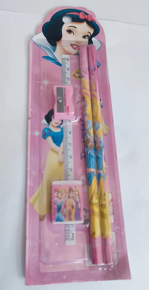 DISNEY 5PCS SET STATIONERY RULER SHARPENER PENCIL ERASER SET FOR KIDS