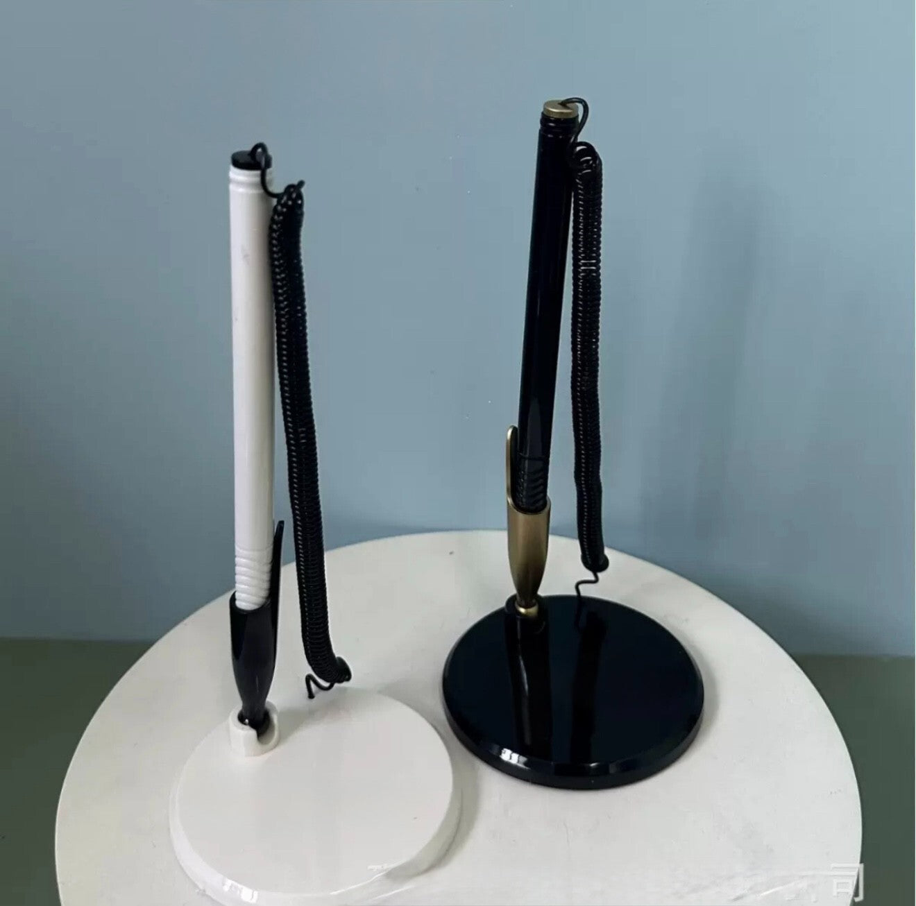 Reception Pen Desk Set On Chain With Stand- Black Counter Pen New