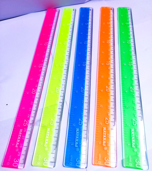 30cm/12" Neon Ruler - School Work Office Rulers Stationery Brand New