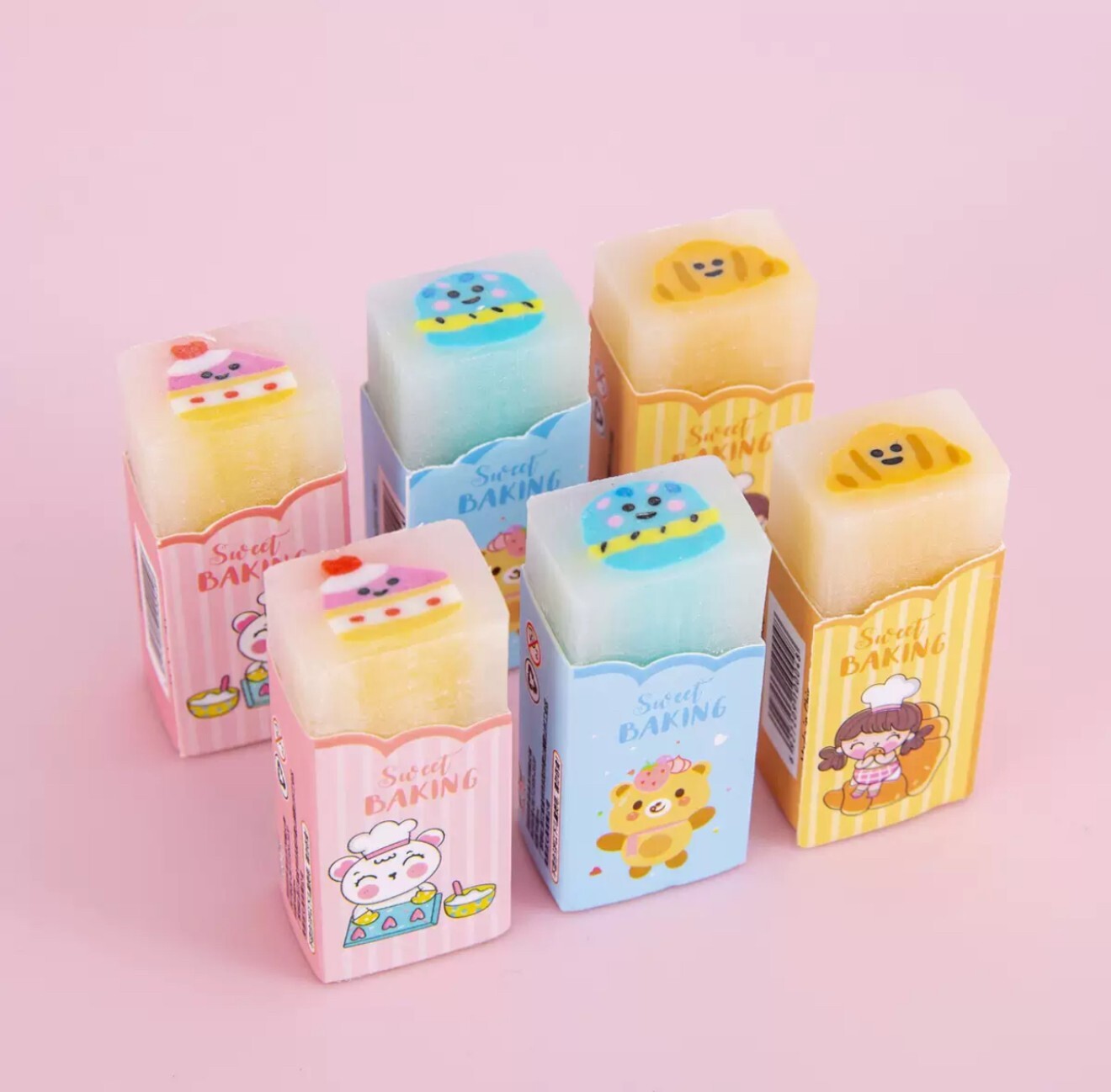 Erasers  Rubber Plastic for School Gift Party Bag Stocking Fillers 3 Pieces