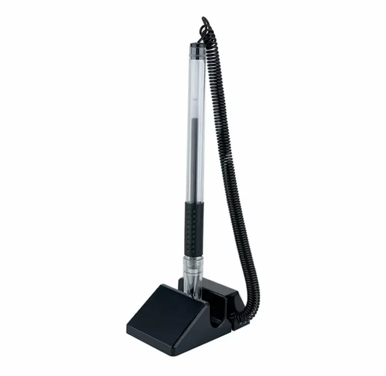 Reception Pen Desk Set On Chain With Stand- Black Counter Pen