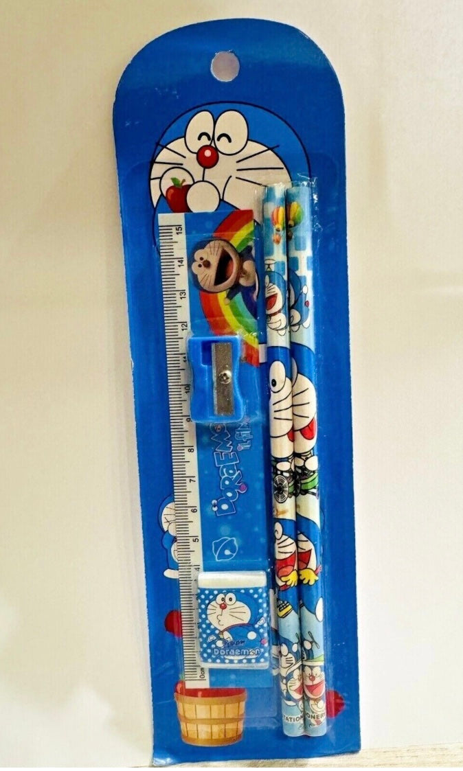 DISNEY 5PCS SET STATIONERY RULER SHARPENER PENCIL ERASER  SET FOR KIDS SCHOOL