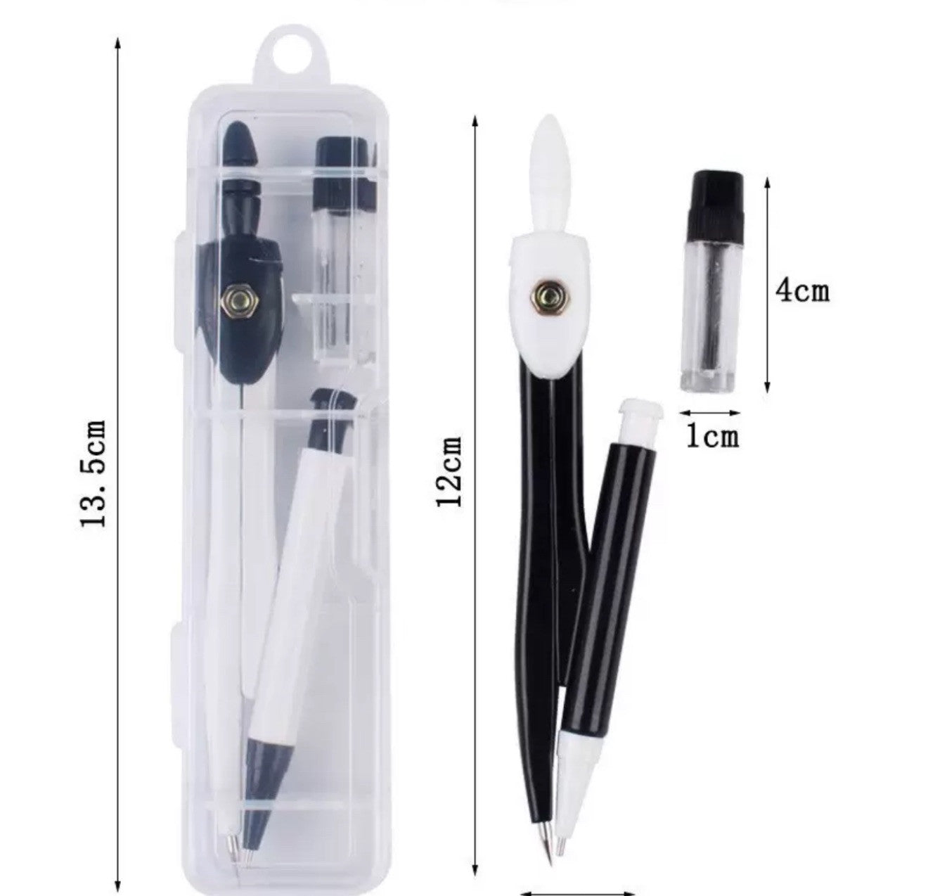 Technical Drawing Compass Set Boxed Case Geometry School Protractor Drafting